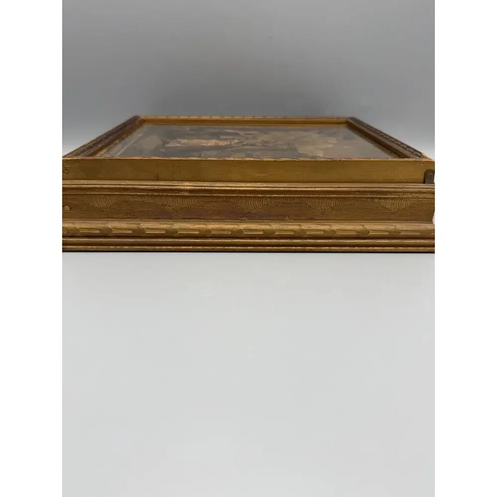 Fragonard The Lover Crowned Mirrored Jewelry Box Gold Tone Divided Interior